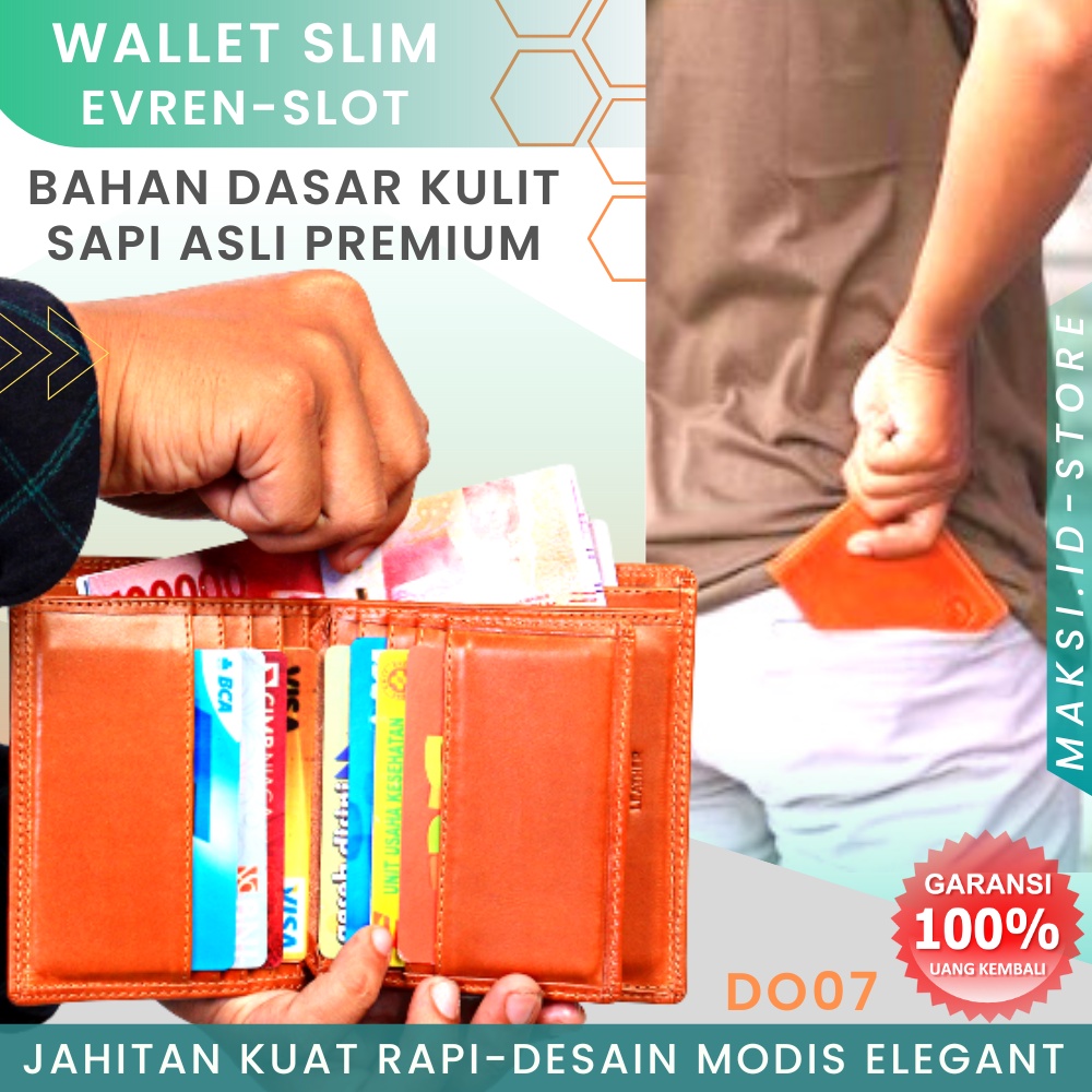 Dompet Kulit Pria Dompet Kartu Pria Lipat Kulit Sapi Asli Original D007 Dompet SLIM Pria Kulit Sapi Asli 2 Lipat 12 Slot Kartu KUALITAS TERJAMIN MEMUASKAN