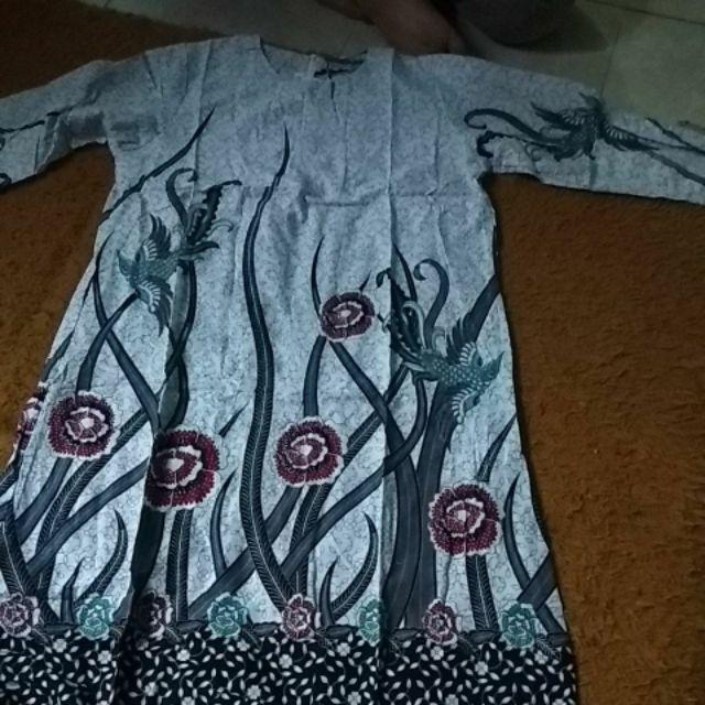 Batik Tunik Shibori Jumputan Terbaru Size S-3l / Hrb026 Yelbor Navbor / Biru Putih / Original..