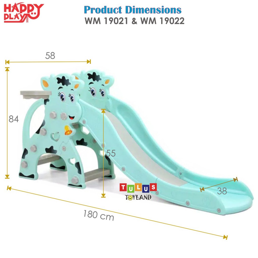 Perosotan Murah HappyPlay Bambi Slide WM 19021 Cow Slide WM1922 Mainan 2 in 1 Seluncuran Basket Anak