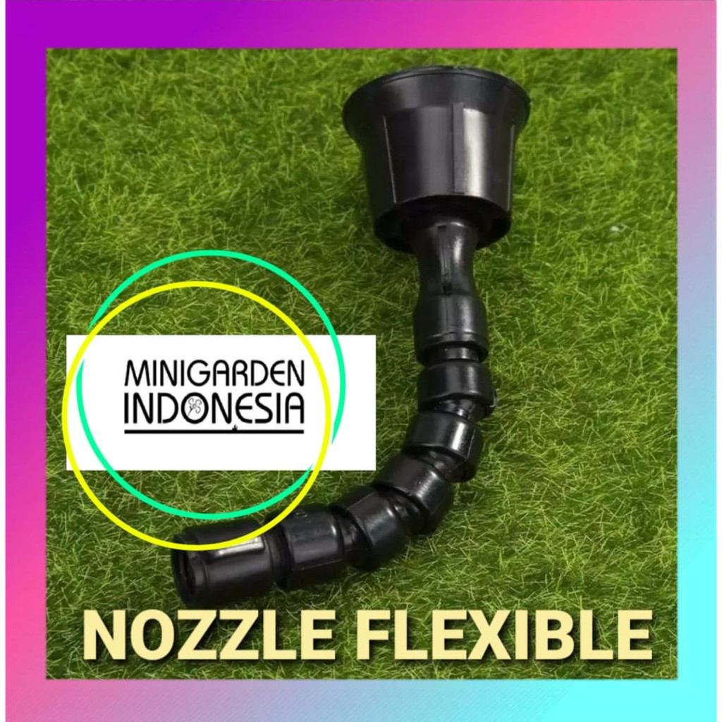 FLEXIBLE NOZZLE 4 LUBANG sprayer elektrik putar elastis spruyer mist fogger kabut irigasi taman