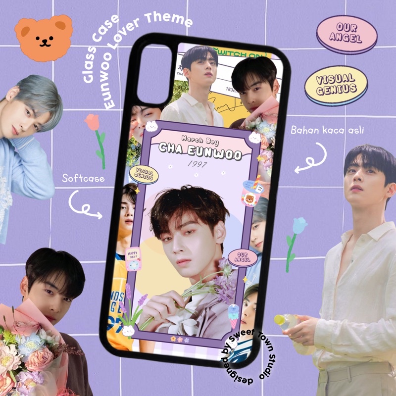 ASTRO EUNWOO LOVER THEME (FREE PC + POSTCARD) Custom Glass case with Strap bracelet custom Case Prin