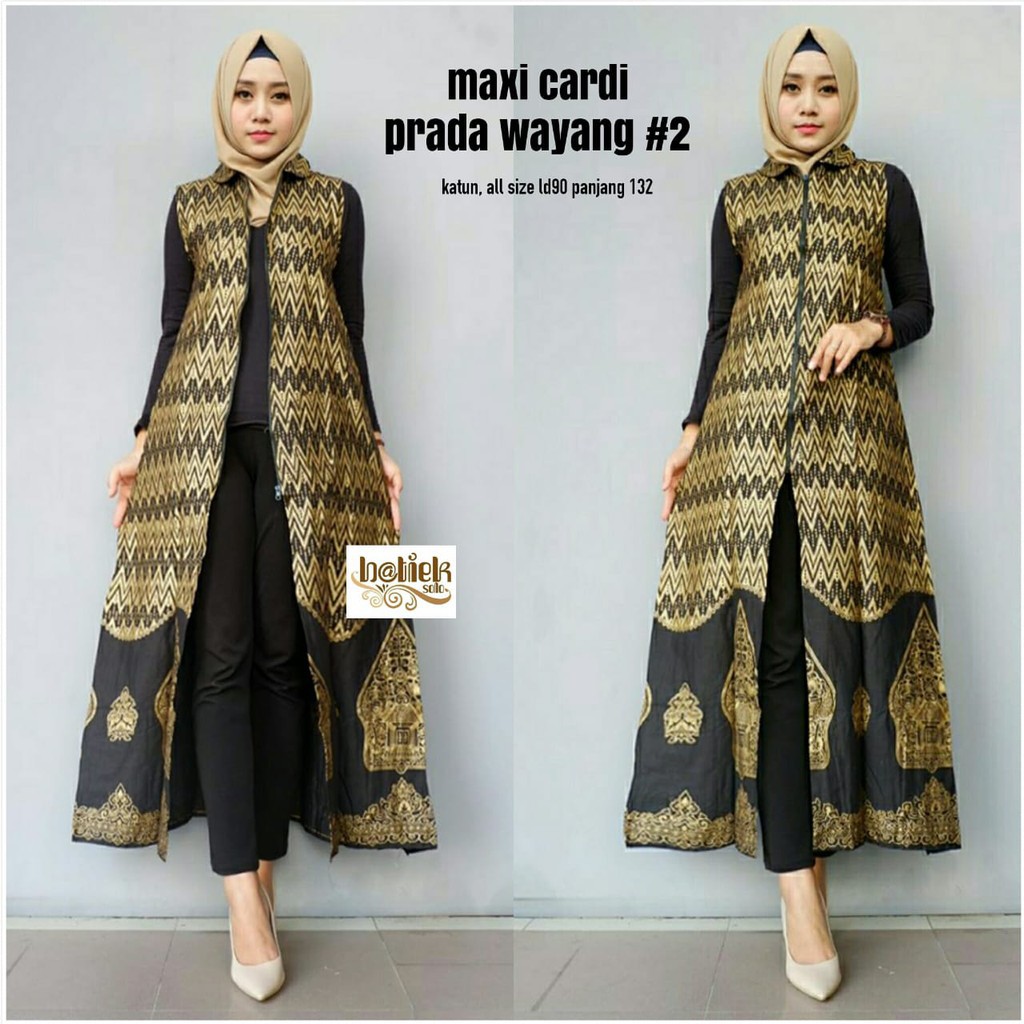 Zola Batik Setelan Wanita Gamis Cardi Wayang Prada