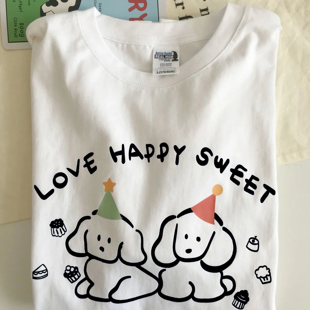 Kaos Atasan Wanita Warna Putih / T-shirt Original Print Korean / Baju Atasan Premium Oversize（Realpict）