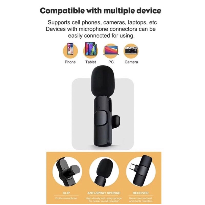 MICROPHONE WIRELESS FOR ANDROID IPHONE MIC LAVALIER LIVE SHOW - BENUA DUNIA