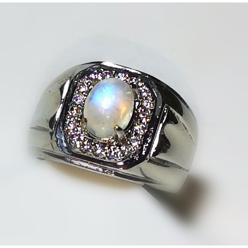 CINCIN BATU ASLI BIDURI BULAN MOONSTONE ASLI SRILANGKA