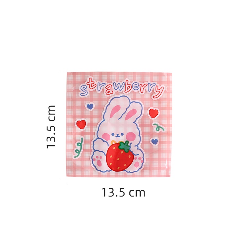 10 Pcs Tas Penyimpanan Makanan / Kue Kering Motif Kartun Hewan Tahan Air