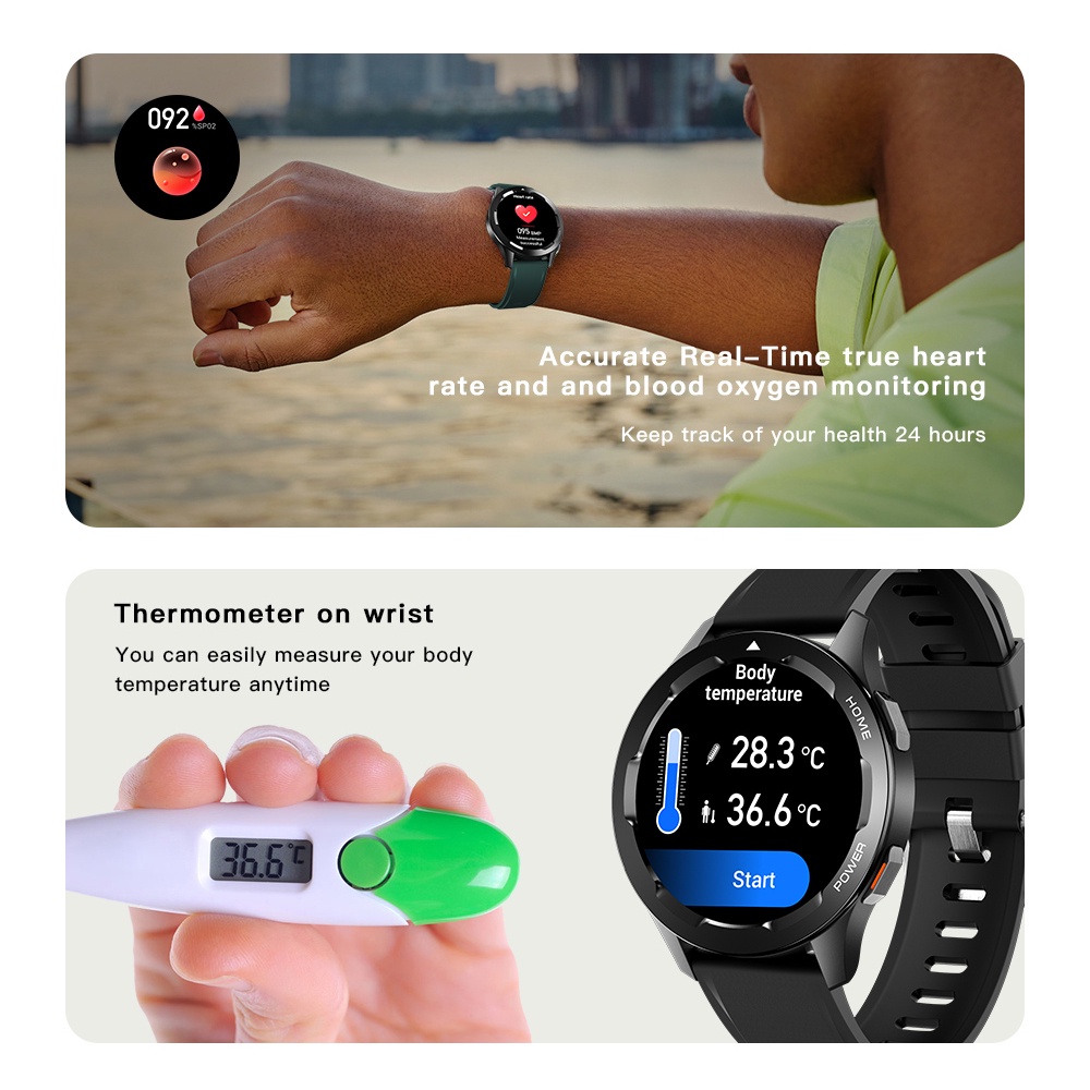 Jam Tangan Pria Wanita Digital Smartwatch Smartwatch Bluetooth Call/ Body Temperature /Customize Watch Wajah Berlaku Android iOS/wallpaper custom Heart Rate blood pressure monitor