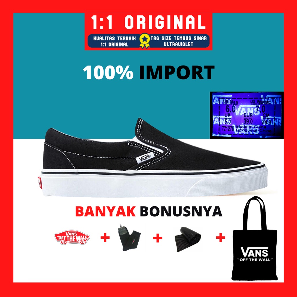 Vans Slip on Classic Black White