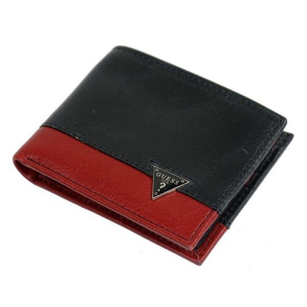 Dompet Guess Pria Cowok Original Black Red Kulit Asli