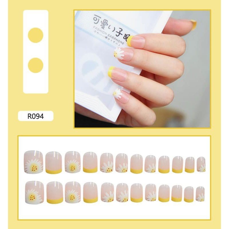 {R080-R095} kuku palsu fake nail art kode R [isi 24pcs + lem + box] kuku palsu R-Fake nail art R