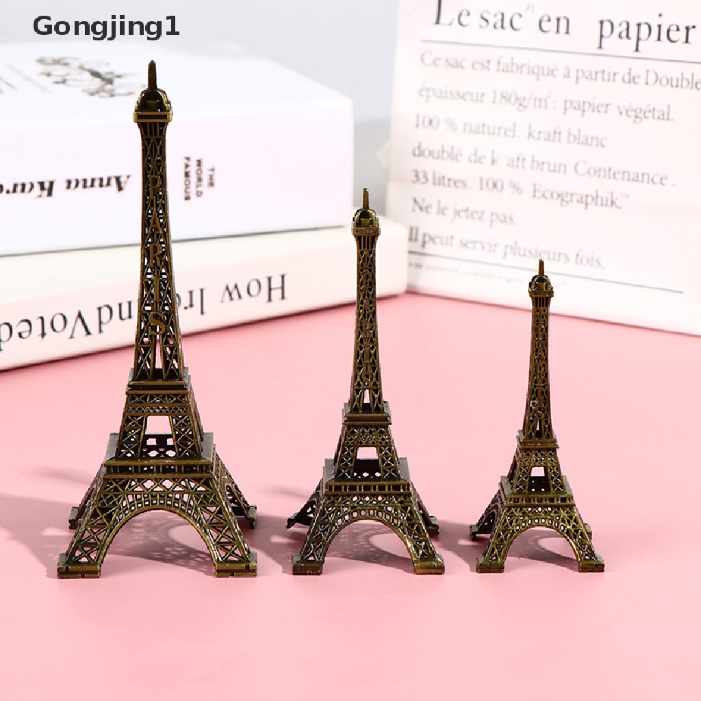 Gongjing1 Patung Model Menara Eiffel Paris Retro Bahan Metal Warna Perunggu Untuk Dekorasi Rumah