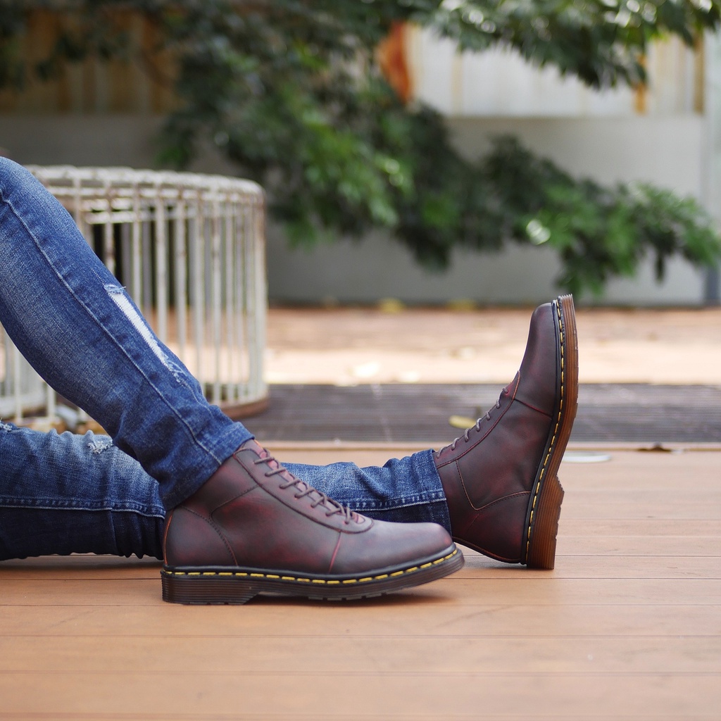 Svend 02 Maroon (Kulit Asli) - Boots Pria Kulit Asli Kasual Semi Formal - Boot Kulit Sapi Asli