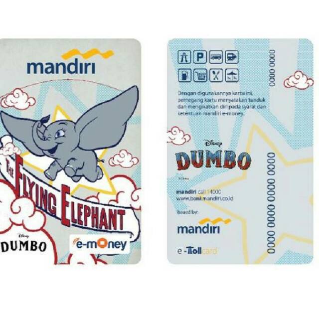 Mandiri eMoney Flying Elephant DISNEY DUMBO ORI /Like eTOLL Tapcash Flazz or Brizzi