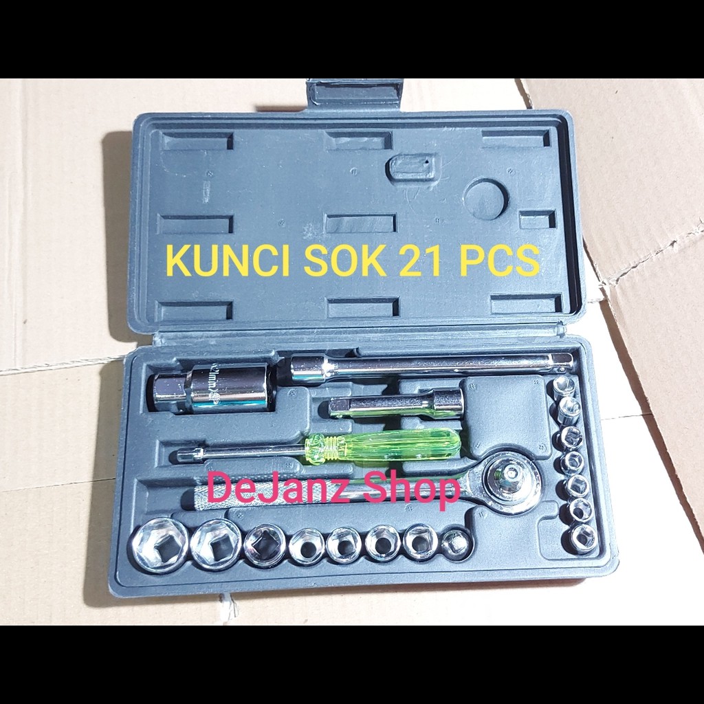 Kunci Shock Set 21pc. Kunci Sok. Socket Wrench Set