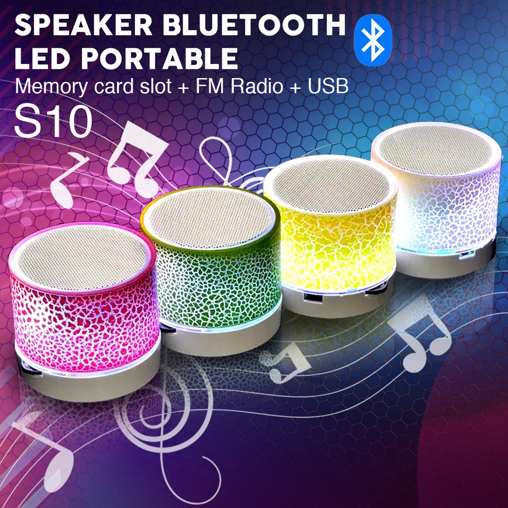 [NEW] Speaker Bluetooth S10 Motif Retak Crack Effect Speaker Portable Mini