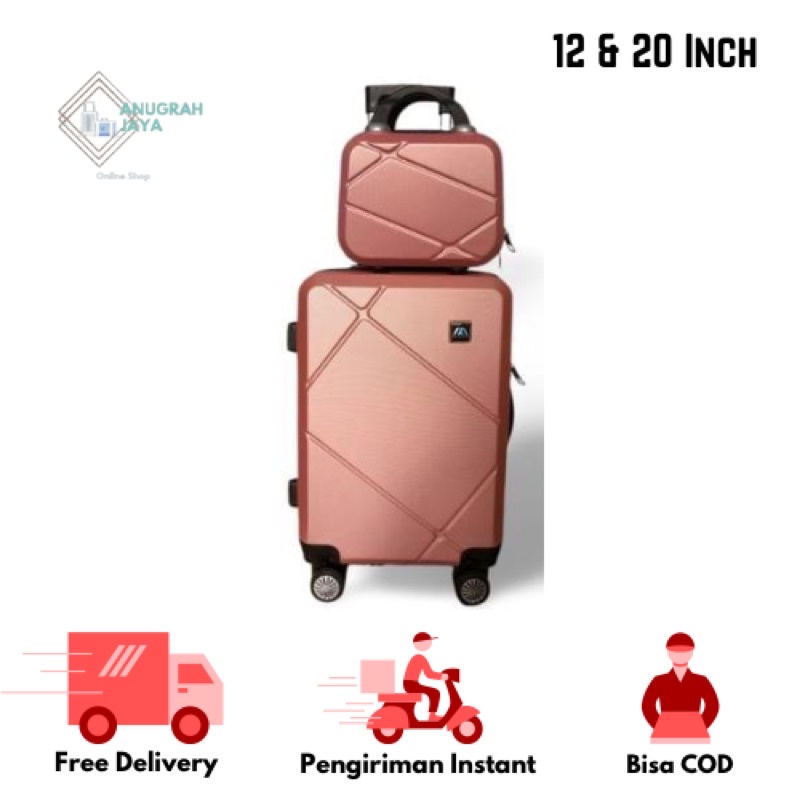 Koper Polo Geneva 1 Set isi 2 (12 inch dan 20 inch) Koper Size Cabin