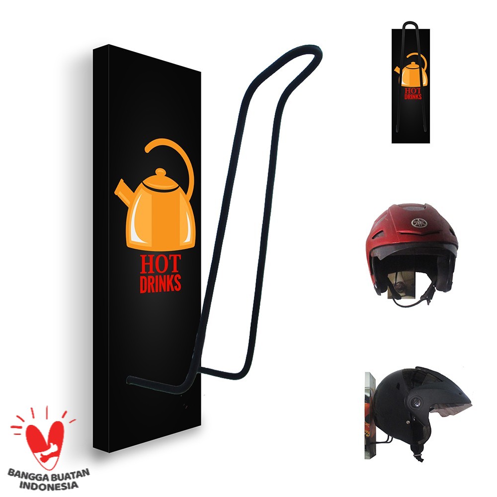 GANTUNGAN HELM - TEMPAT HELM - RAK HELM MOTOR - COFFEE 126