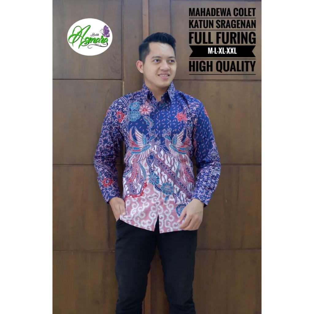 MAHADEWA COLET ASMARA BATIKSOLOAMANAH KEMEJA BAJU BATIK PRIA SOLO LENGAN PANJANG PENDEK LAPIS FURING ATASAN BATIK PREMIUM MODERN KATUN HALUS DWI PANGGA EKOR NAGA SOGAN PEKSI KAWUNG SAWUNG GALING PEKSI NAVY UWER ADIPUTRA ADIPATI CEMPAKA PUTIH UWER KUNING