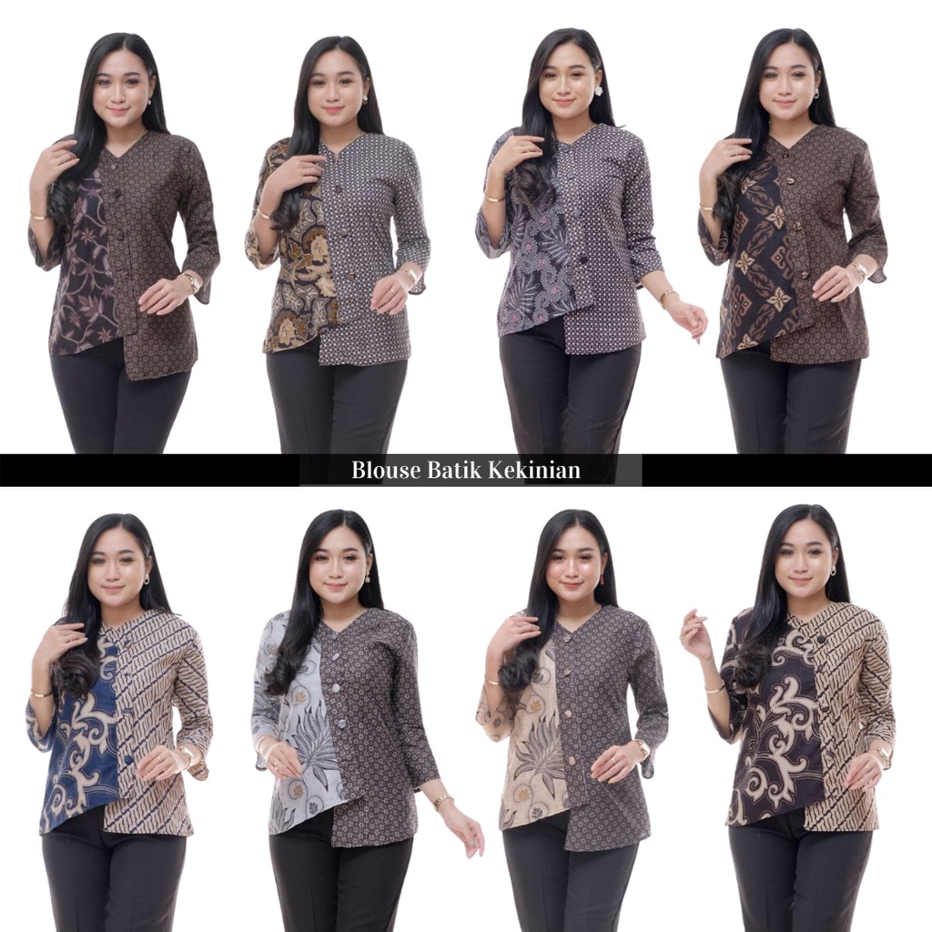 Blouse Batik (RAMABATIK) - Blouse Batik Wanita Kekinian / Atasan Wanita / Seragam Kantor