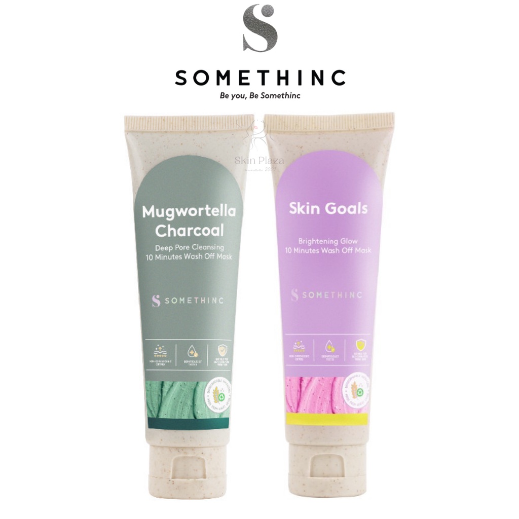 Somethinc Mugwortella Charcoal Deep Pore Cleansing | Skin Goals Brightening Glow 10 Minutes Wash Off Mask