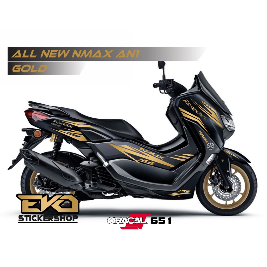 STIKER ALL NEW NMAX HITAM CUTTING STICKER GOLD