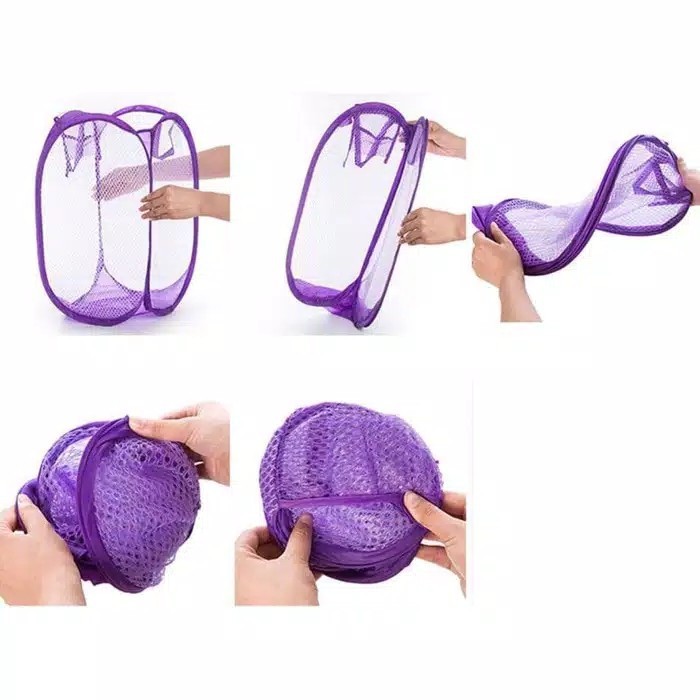 Keranjang baju kotor lipat / keranjang jaring pakaian kotor / net clot