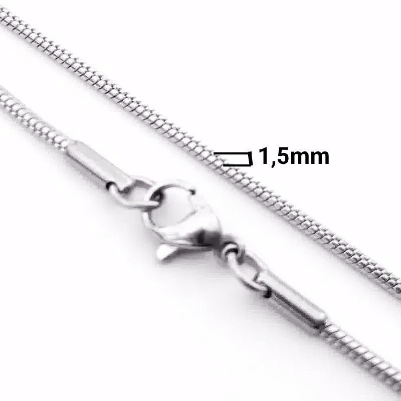 KALUNG TITANIUM MODEL BULAT SILVER 45/50/60 CM TERBARU BAGUS DAN BERKUALITAS