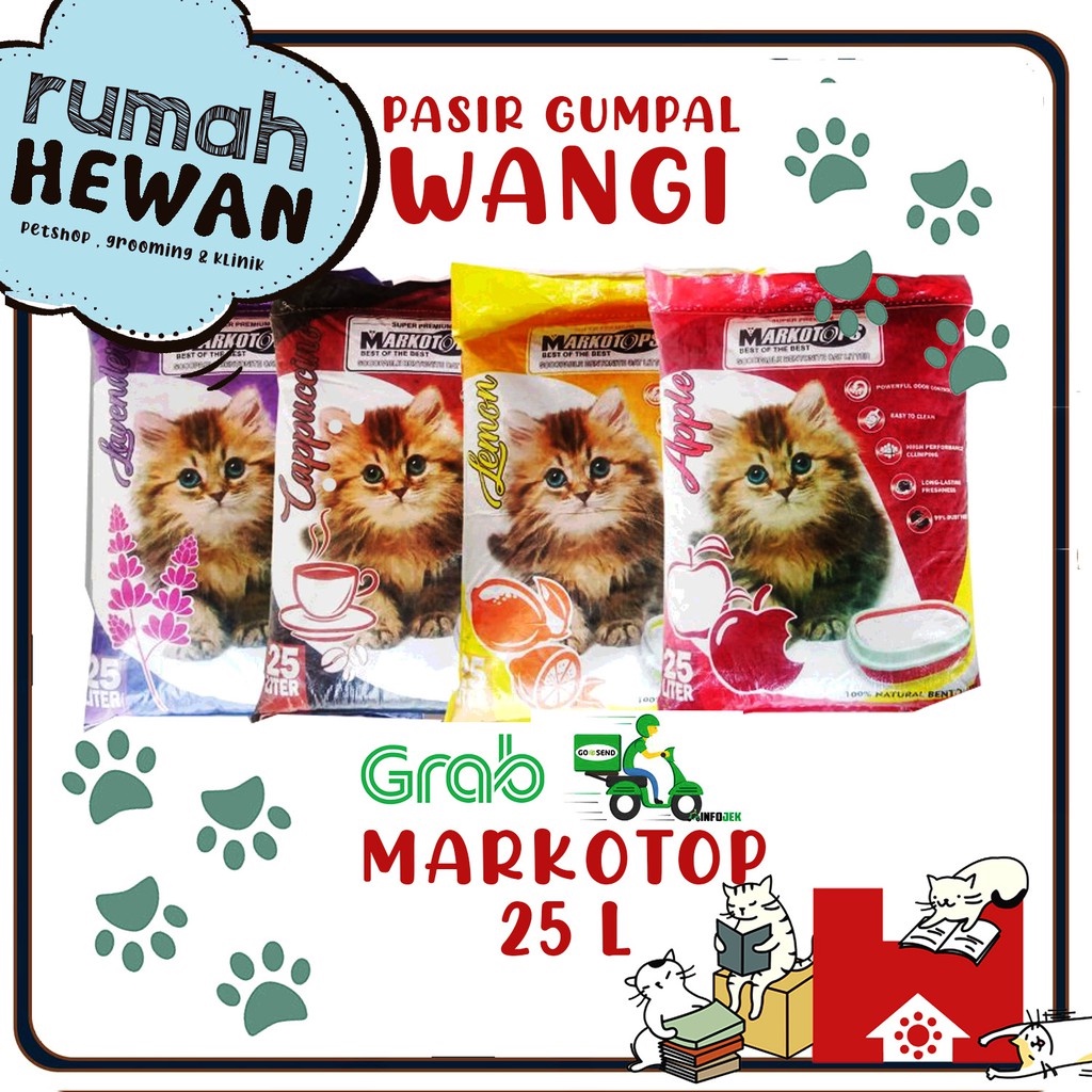 PASIR MARKOTOPS 25 LITER - PASIR GUMPAL WANGI KUCING