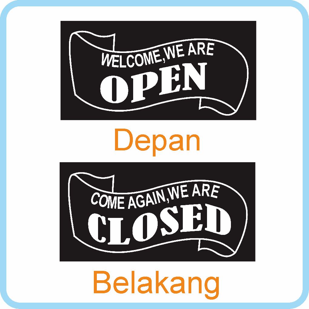 Poster kayu Close Open/Poster pintu Cafe Close Open