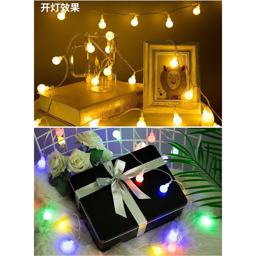 MurmerOfficial 10 meter Lampu Tumblr Bola Anggur Lampu Pohon natal Tumbler Model bulat led 50pcs E007