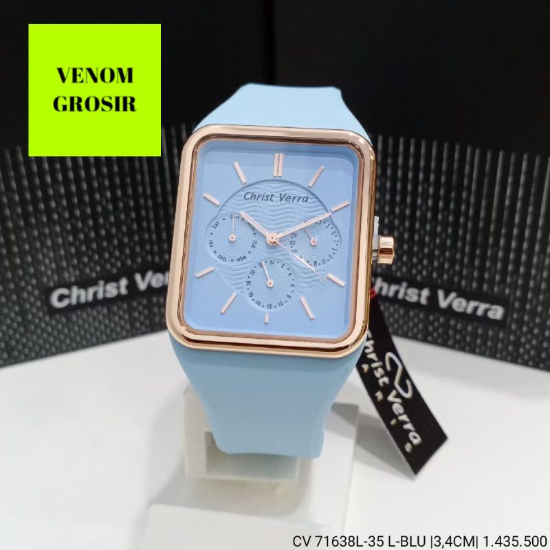 JAM TANGAN WANITA CHRIST VERRA CV 71638-35 L-BLU ORIGINAL