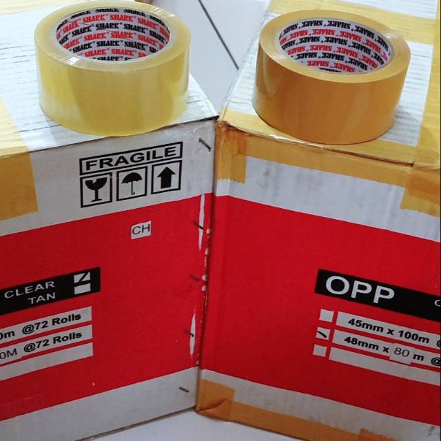 Lakban Bening / Coklat merk Enmaru - Karton (isi 72 roll)