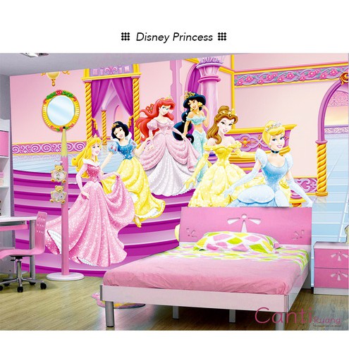 Wallpaper Custom Printing 3D Disney Princess