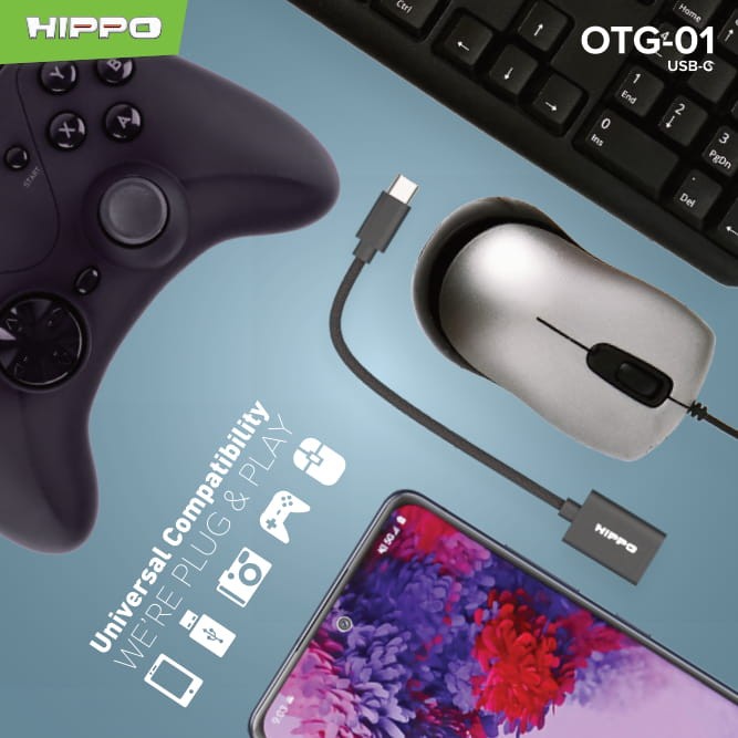 ADAPTER HIPPO OTG-01 Type-C TO USB  16cm - ORIGINAL 100% GRS