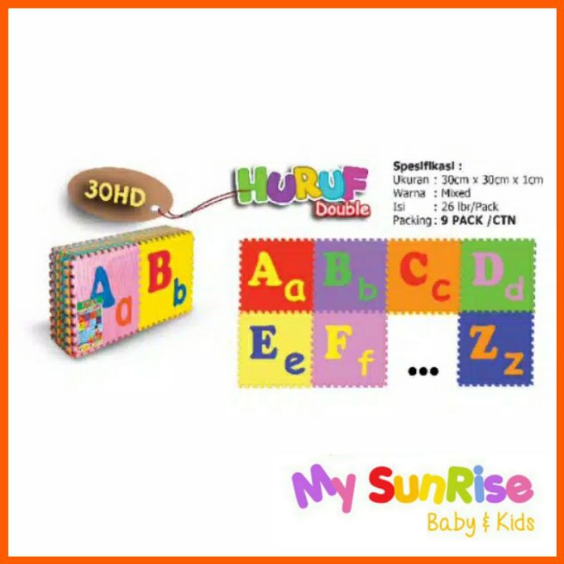 Evamats / EVAMAT Huruf Besar Kecil / Edumat / Playmat / Karpet Bermain ANAK