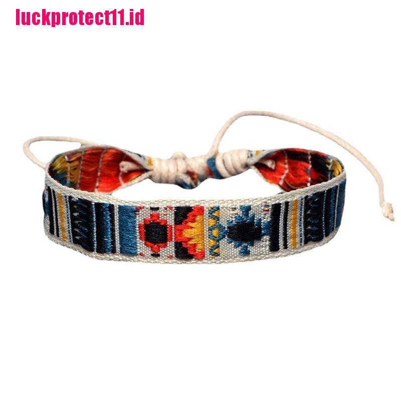 (LUCK) Gelang Tangan Tali Kepang Handmade Gaya Bohemia Etnik Untuk Wanita