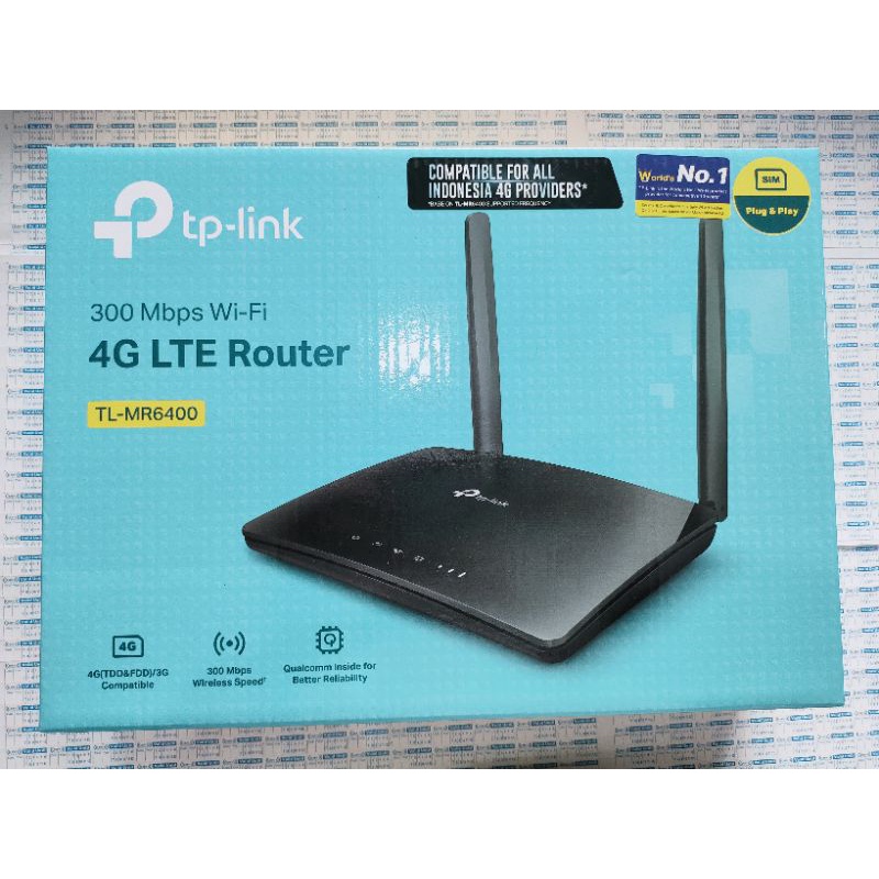 TPLINK TL-MR6400 300Mbps Wireless N 4G LTE Router TP Link TLMR6400