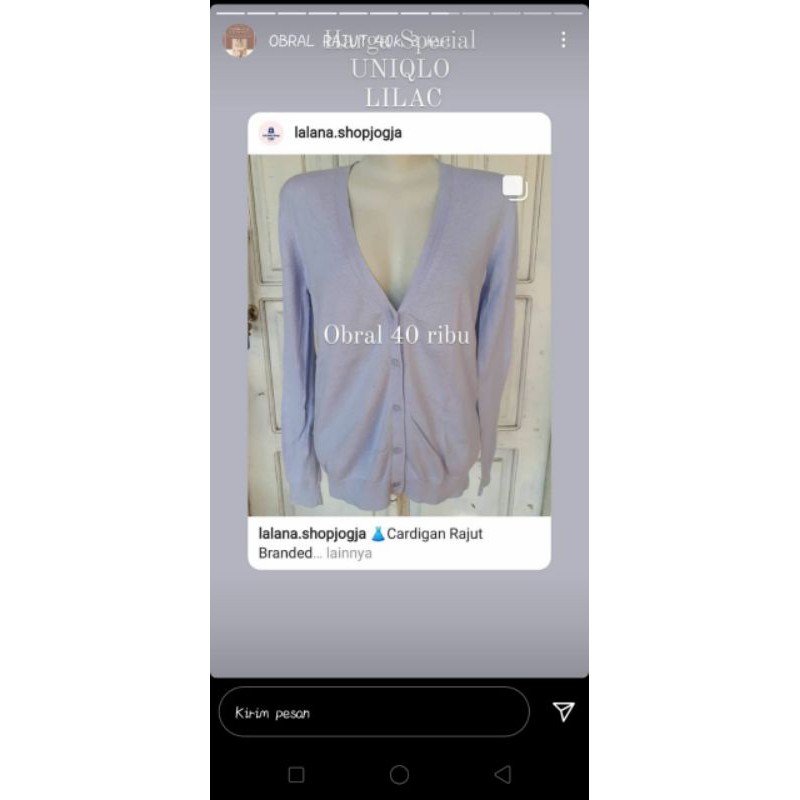 Cardigan Uniqlo Lilac