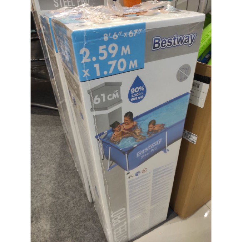 KOLAM RENANG BESTWAY BESAR KOTAK 56403 ANAK JUMBO PORTABLE PLASTIK KELUARGA OUTDOOR FAMILY