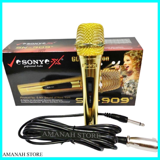 MIC SONY SN 909 Mic Kabel Suara Mantap - GOLD EDITION