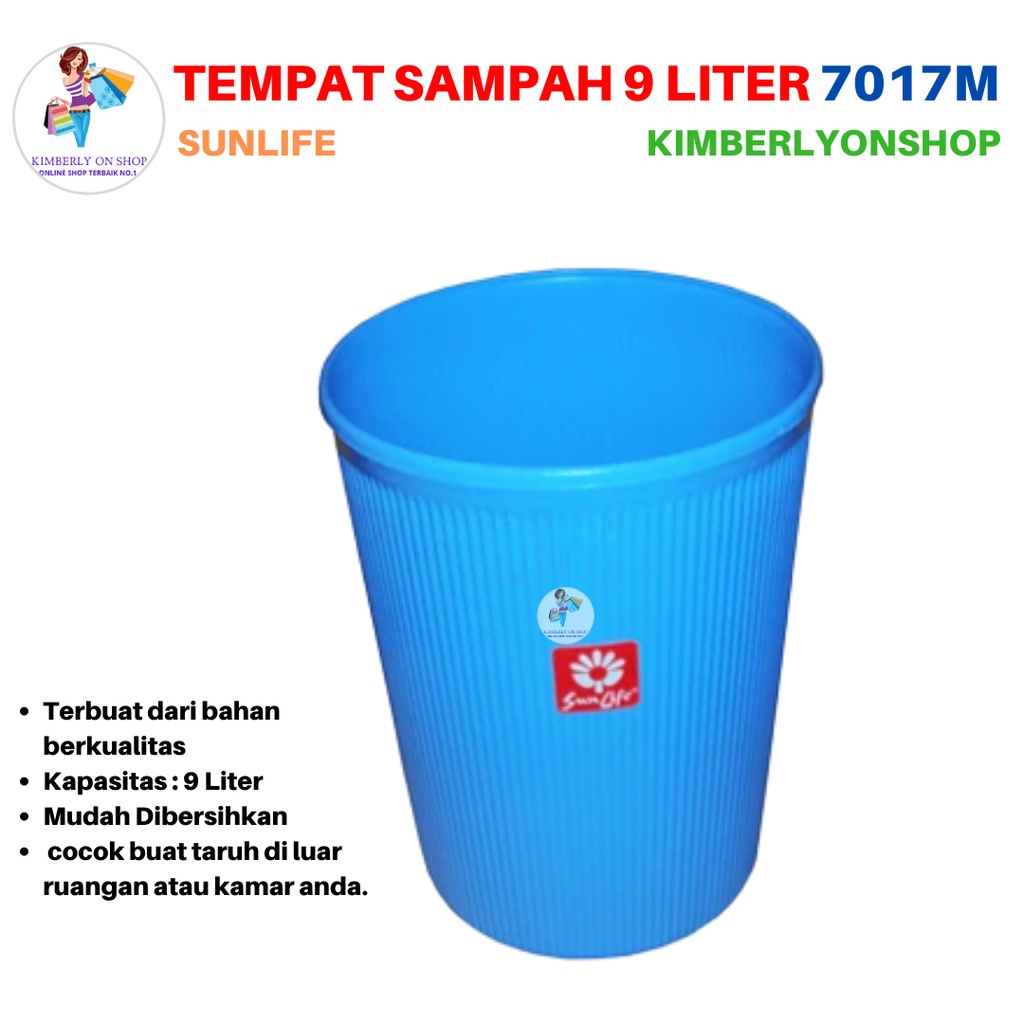 Tempat Sampah Bulat Rose Dustbin 9 Liter 7017 M Sunlife