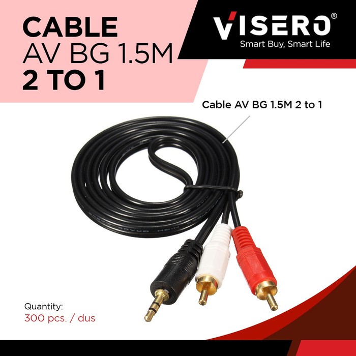 Cable RCA/Kabel RCA/Cable AV/Kabel AV BG 1.5M Jack 2 To 1 Visero