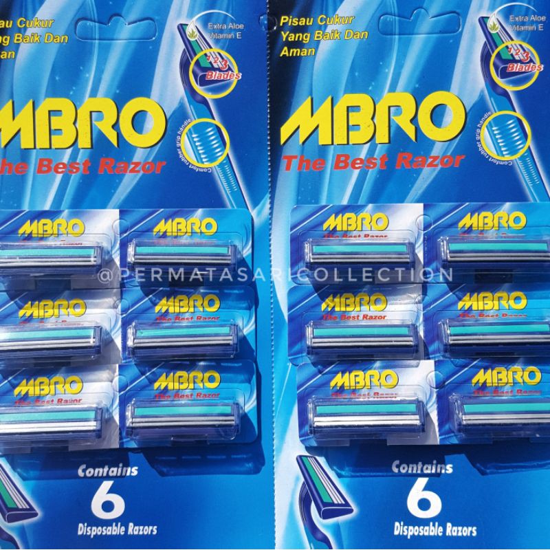 Mister Cukur Alat Cukur Pencukur Rambut Bulu Kumis Jenggot Razor Biru 2 3 Pisau Mbro Disposable Satuan
