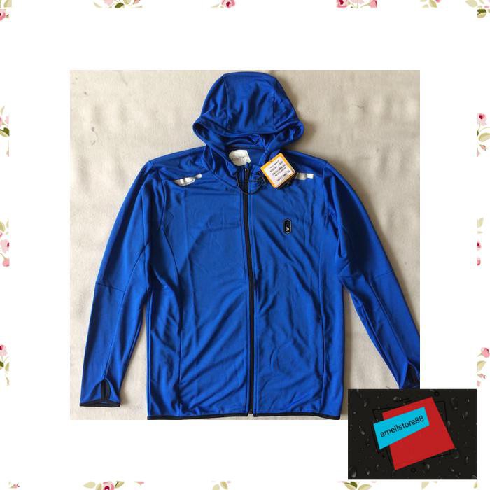Jaket Pria parasut parka gunung Kalibre GallopLari HoodieGym Thumbhole 970140440 Biru PP231