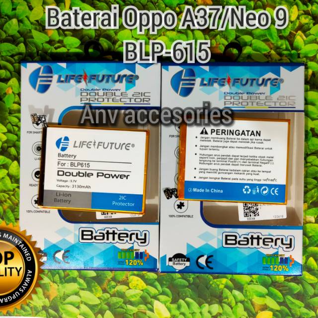 Baterai Double power Oppo A37/Neo 9 BLP-615 Life future