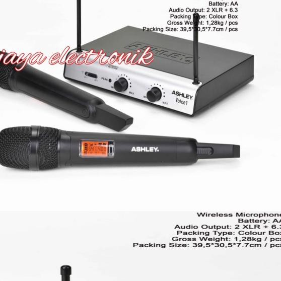 *TERBAIK,, Mic wireless ashley voice 1 original profesional mic wireless *y,