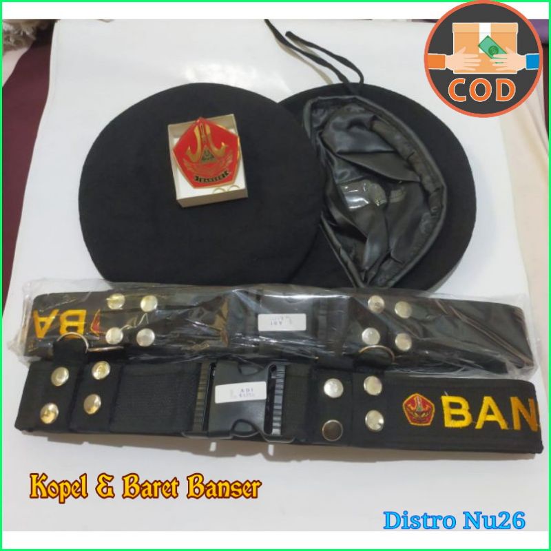Baret BANSER set emblem|BARET BANSER  |BARET HITAM BANSER |TOPI BANSER|PIN EMBLEM BANSER |