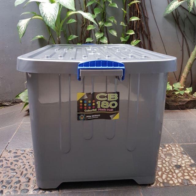 CONTAINER BOX METALIK MEREK MPW / BOX CONTAINER PLASTIK METALIK DENGAN RODA