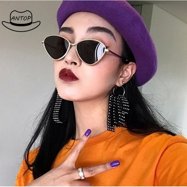 Antop！Bayar di Tempat Kacamata Hitam Wanita Model Retro Cat Eye Sunglasses Women UV400 Protection