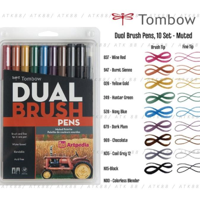 

(BISA COD) Tombow Dual Brush Pen Set 10 - Muted Palette GRATIS ONGKIR Kode 1094